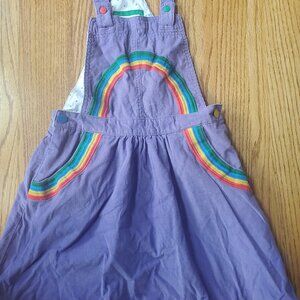 Mini Boden Woven Purple Rainbow Pinafore